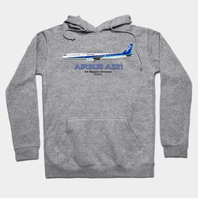 Airbus A321 - All Nippon Airways Hoodie by TheArtofFlying